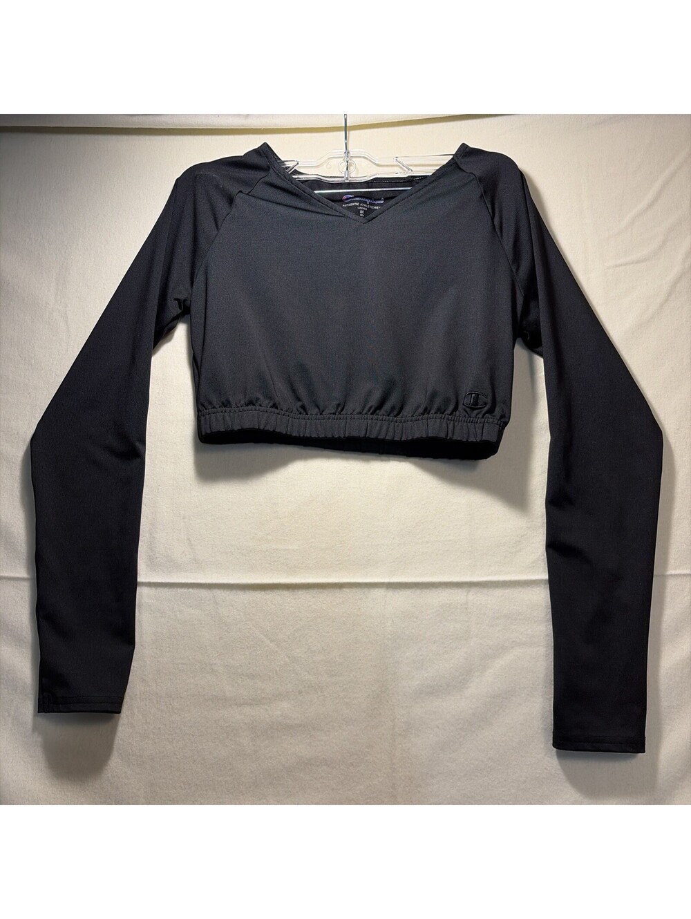 Champion Ladies Fitted Black Athletic/Dance Crop Top - Size Medium
